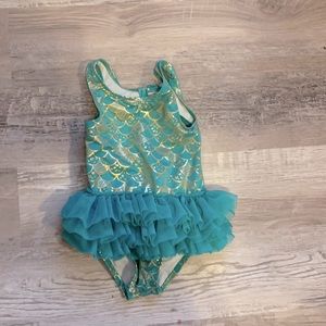 Girls swimsuit 4t mermaid print built in tutu skirt